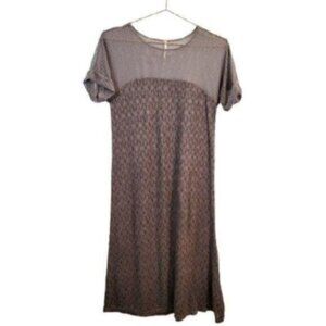Free People | Sheer Short Sleeve Lace Shift Dress Brown Mauve